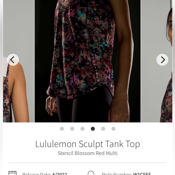 Lululemon Sculpt Tank Top Stencil Blossom Red Multi size L- gently used - Picture 10 of 10